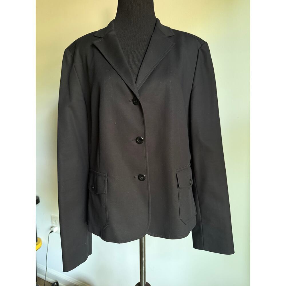 TALBOTS | Classic structured blazer in Black Stretch Tailored Jacket | Size 14